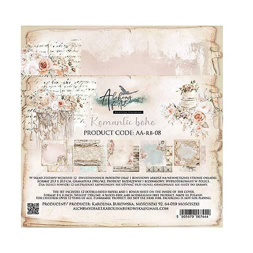 Scrapbook papier Romantic Boho Alchemy of Art  8x8