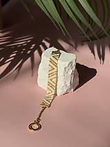 Náramky - Ručne tkaný náramok Ziggy White Gold - 18532983_