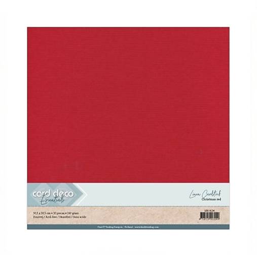 Jednofarebný textúrovaný kartón Christmas Red LKK-SC34  12x12