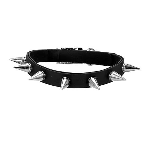 Náhrdelníky - Čierny punk choker gothic obojok s hrotmi (XS-3XL) - Handmade (Big Spikes) - 18535104_