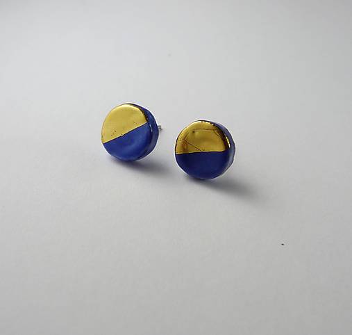Náušnice - TANA hand made jewellery - keramika/zlato - 18535454_