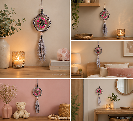 Dekorácie - Lapač snov / Mandala šťastia a priateľstva - 18535289_