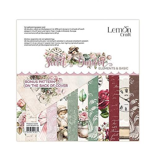 Scrapbook papier Secret Garden Lemoncraft  8x8