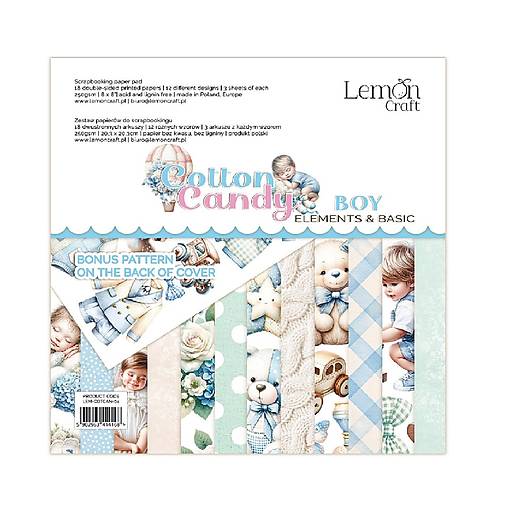 Scrapbook papier na vystrihovanie - Cotton Candy Boy- Lemoncraft - 8x8