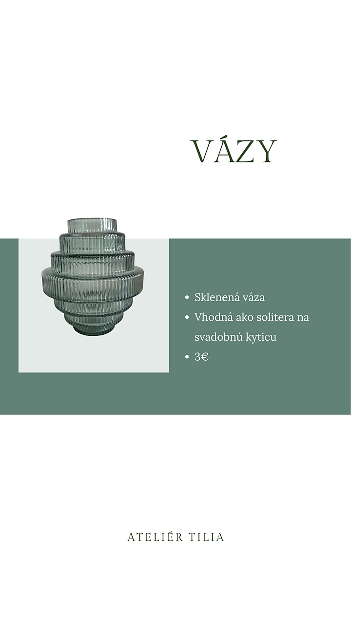 Sklenená váza zelené sklo