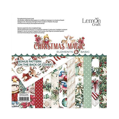 Scrapbook papier na vystrihovanie - Christmas Magic -  Lemoncraft - 8x8