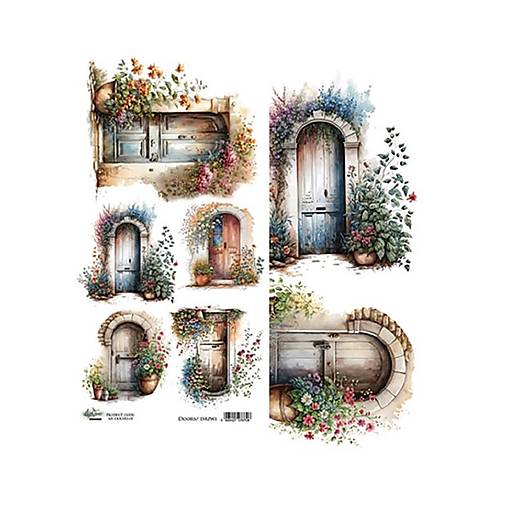 Scrapbook papier na vystrihovanie - Dvere -  Alchemy of Art - 6 x 12 - / AA-DOORS-01/