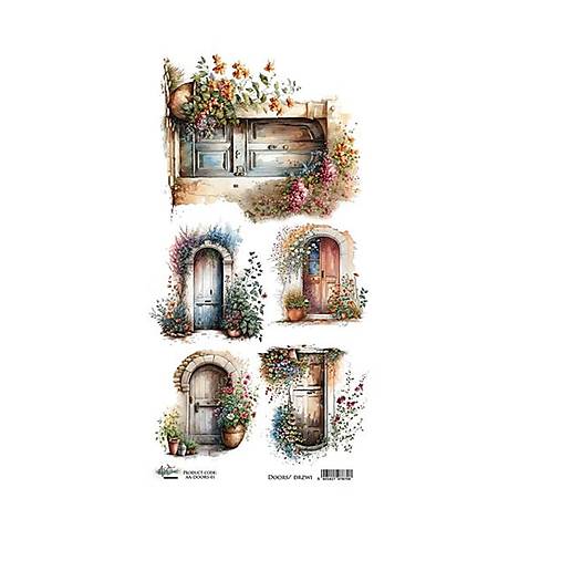 Scrapbook papier na vystrihovanie - Dvere -  Alchemy of Art - 6 x 12 - / AA-DOORS-01/