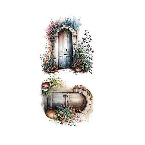 Scrapbook papier na vystrihovanie - Dvere -  Alchemy of Art - 6 x 12 - / AA-DOORS-01/
