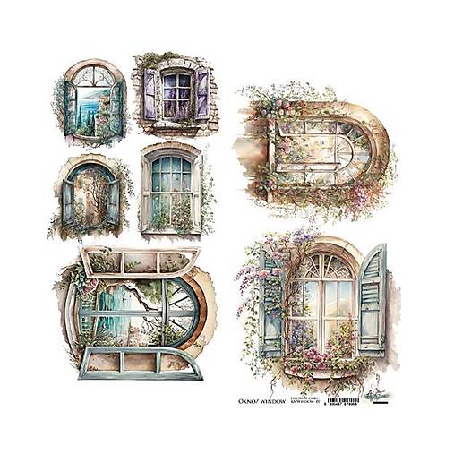 Scrapbook papier na vystrihovanie - Okná -  Alchemy of Art - 6 x 12 - / AA-Window-01/