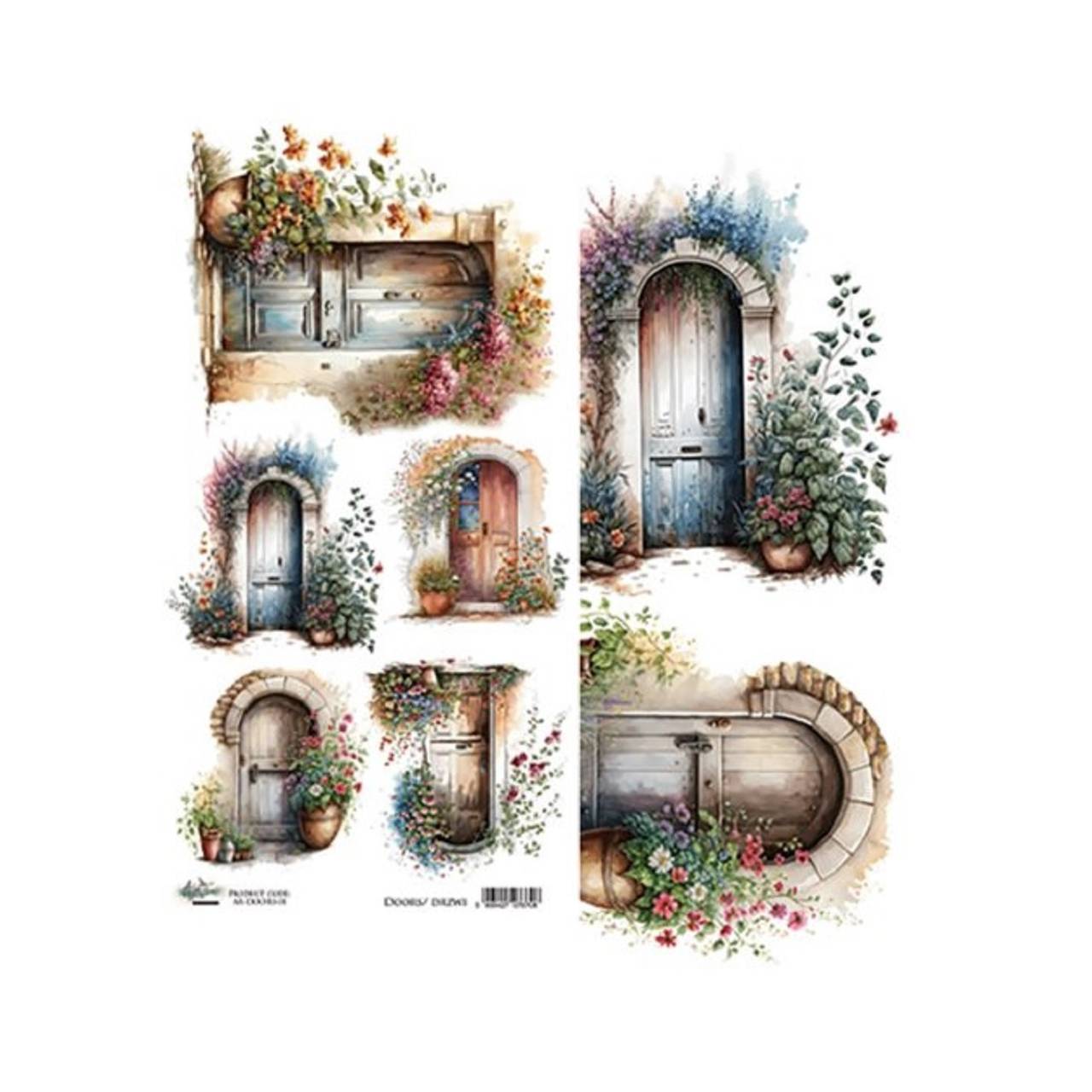 Scrapbook papier na vystrihovanie - Dvere -  Alchemy of Art - 6 x 12 - / AA-DOORS-01/