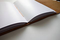Papiernictvo - A5/A4 Kožený zápisník ručne šitý tmavomodrý - 18539511_