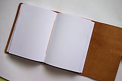 Papiernictvo - A5/A4 Kožený zápisník ručne šitý tmavomodrý - 18539512_