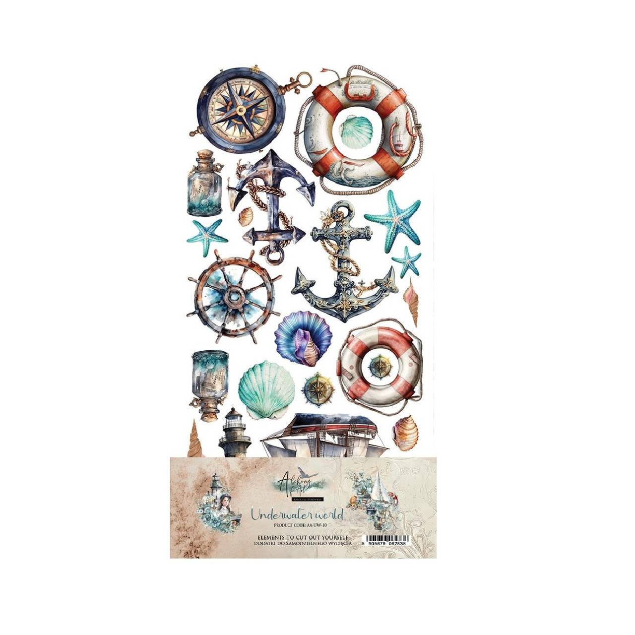 Scrapbook papier na vystrihovanie - Underwater world -  Alchemy of Art - 6 x 12 - / AA-UV-10/