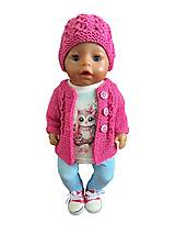Hračky - Pletený set pre bábiku BABY BORN 43 cm  - ružový - 18541556_