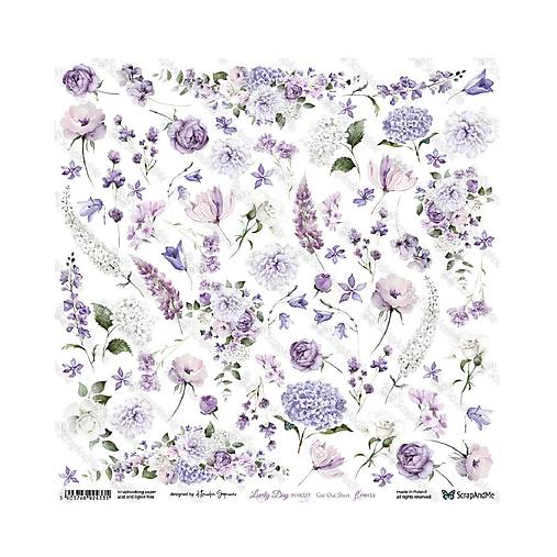 Scrapbook papier na vystrihovanie - Lovely Day  in Violet- Scrapandme - 12 x 12