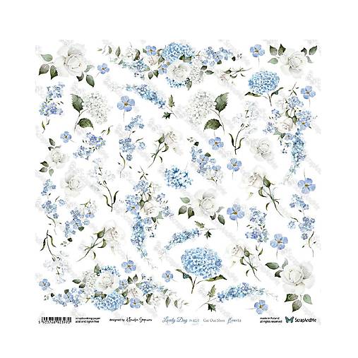 Scrapbook papier na vystrihovanie - Lovely Day  in Blue- Scrapandme - 12 x 12