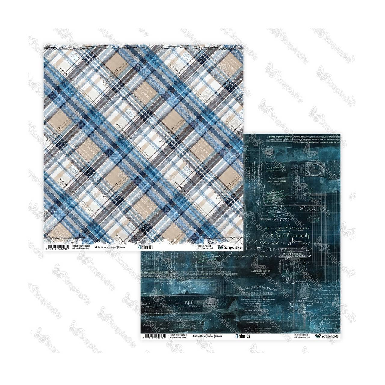 Scrapbook papier 4 him 01  Scrapandme  12 x 12