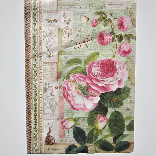 Papier - S8/ Ryžový papier Stamperia A4 - 18544362_