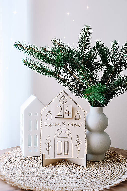 Dekorácie - Adventný kalendár - domček - 18545921_