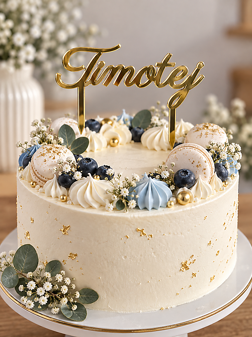 Dekorácie - Zápich do torty - krstiny - 18550294_