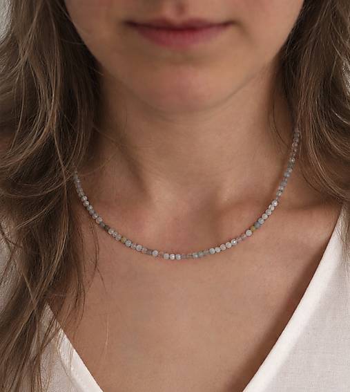 Náhrdelníky - Náhrdelník choker - morganit - 18549897_