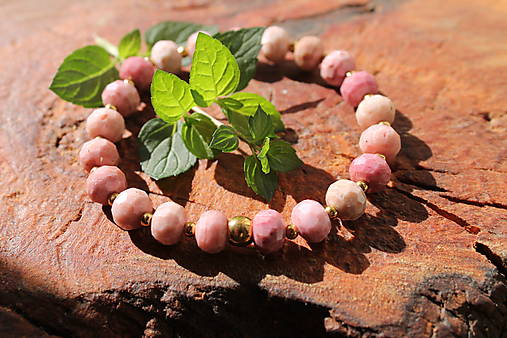 Náramky - Rhodonite rondelle výbrus - 18551992_