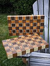 Príbory, varešky, pomôcky - Doska na krájanie / tácka ENDGRAIN - 3D Kocky  - 18551381_