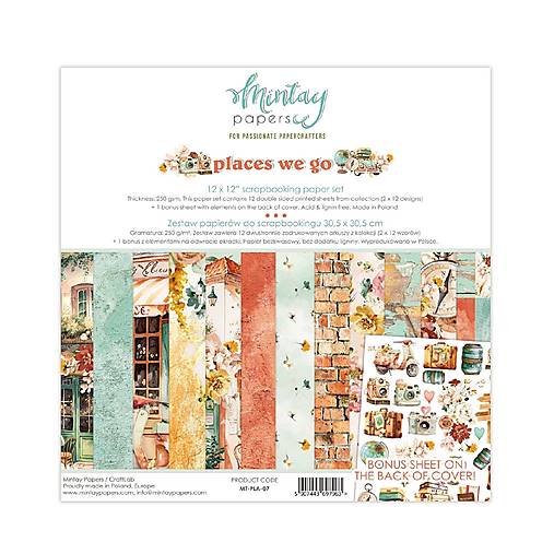 Scrapbook papier Places we go Mintay 12x12