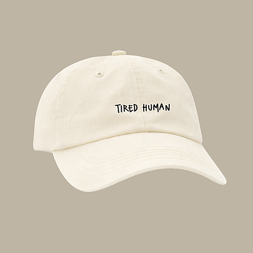 Čiapky, čelenky, klobúky - Béžová šiltovka - Tired human - 18554222_