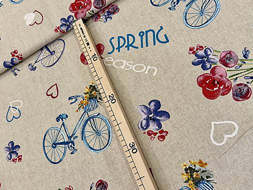 BAVLNA DEKOR / RETRO BICYKLE/ LÚČNE MAKY