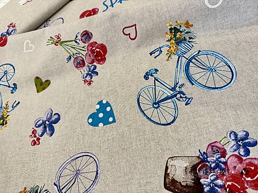 BAVLNA DEKOR / RETRO BICYKLE/ LÚČNE MAKY
