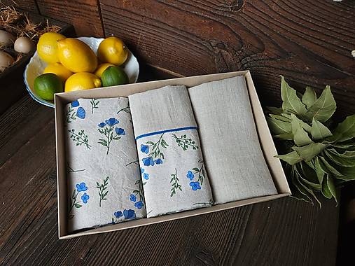 Úžitkový textil - Sada utierok Blue&Bloom II - 18556885_