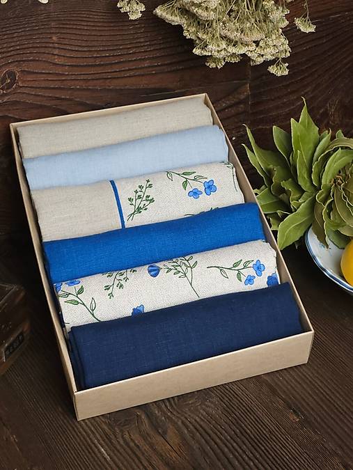 Úžitkový textil - Sada utierok Blue&Bloom III - 18556889_