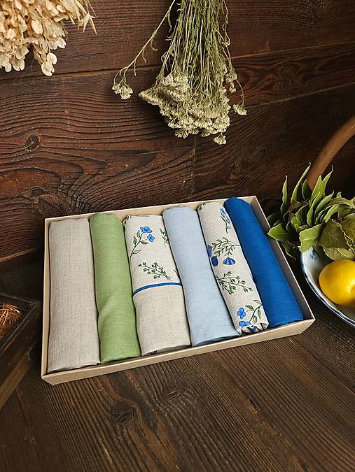 Úžitkový textil - Sada utierok Blue&Bloom IV - 18556894_