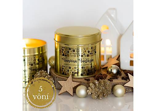 AKCIA - Sviečka zo sójového a včelieho vosku - 5vôní - 185g/55hod