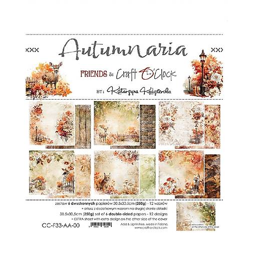 Scrapbook papier Autumnaria Craft o Clok  12 x 12