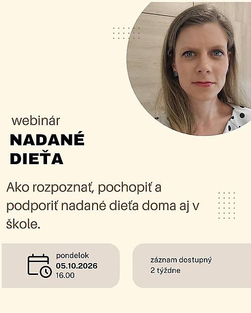 Nadané dieťa - webinár