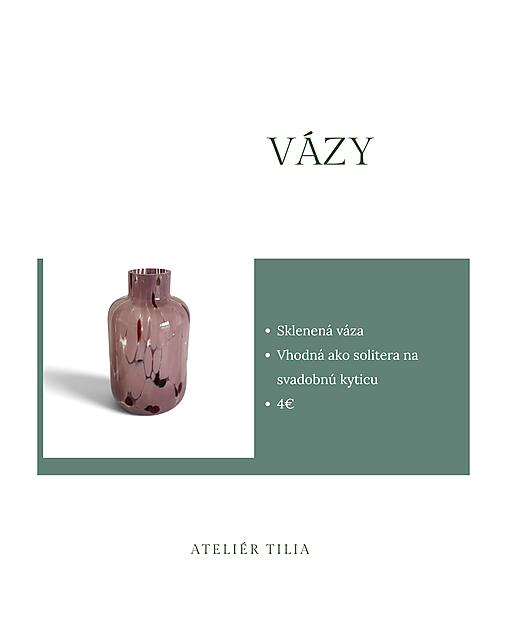 Sklenená váza ružová