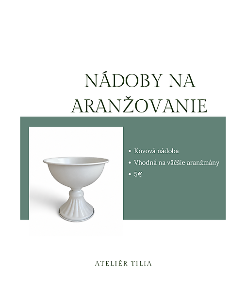 Kovová nádoba na aranžovanie