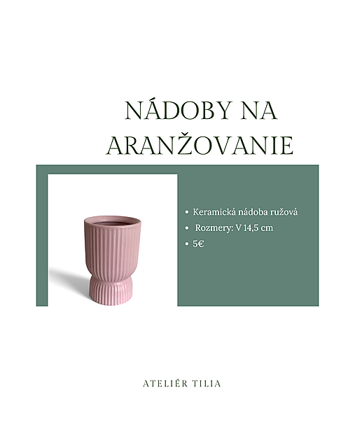 Keramická nádoba ružová