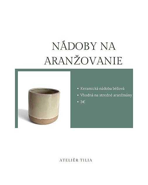Keramická nádoba béžová