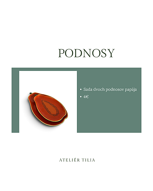 Sada 2ks podnosov papája