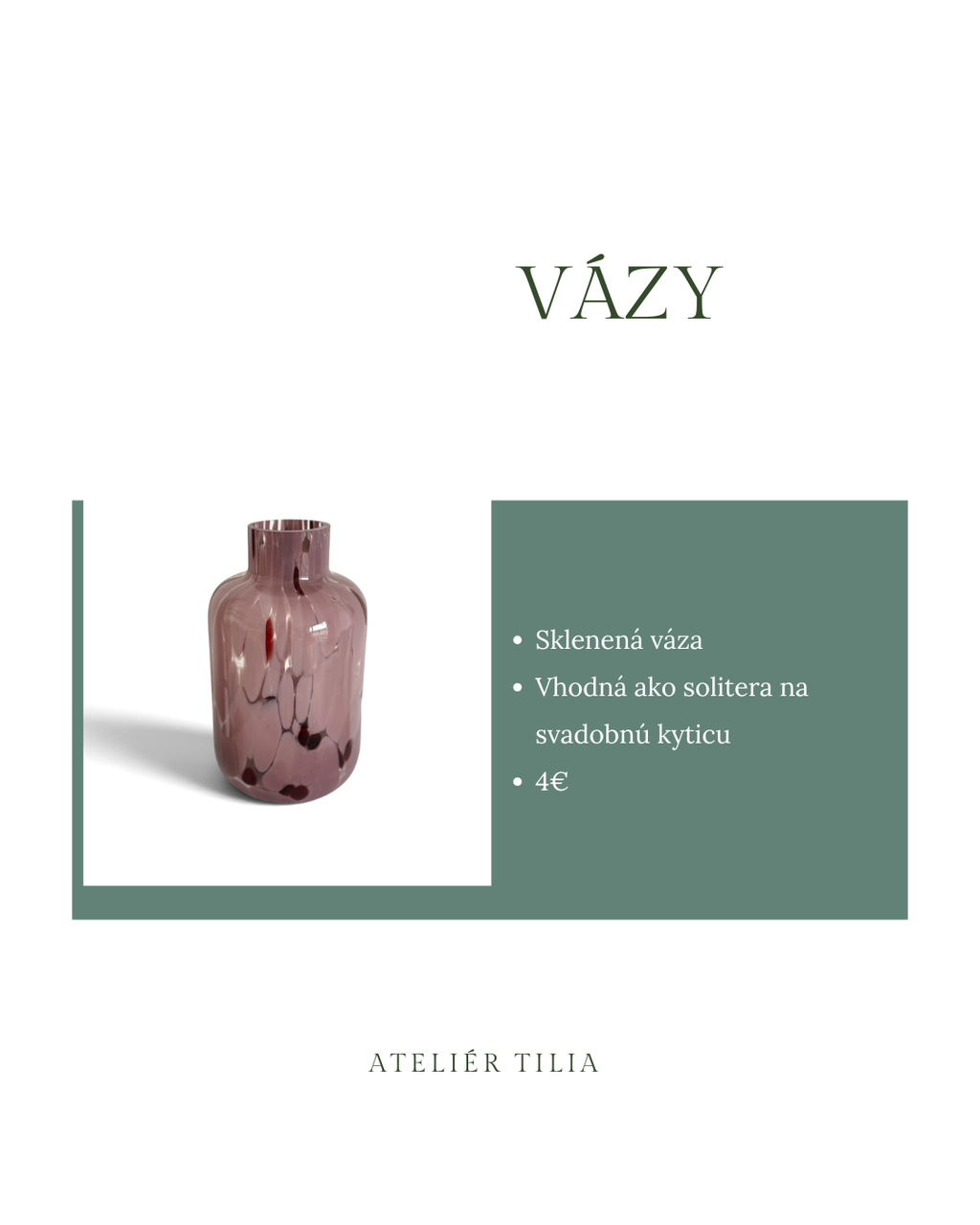 Sklenená váza ružová