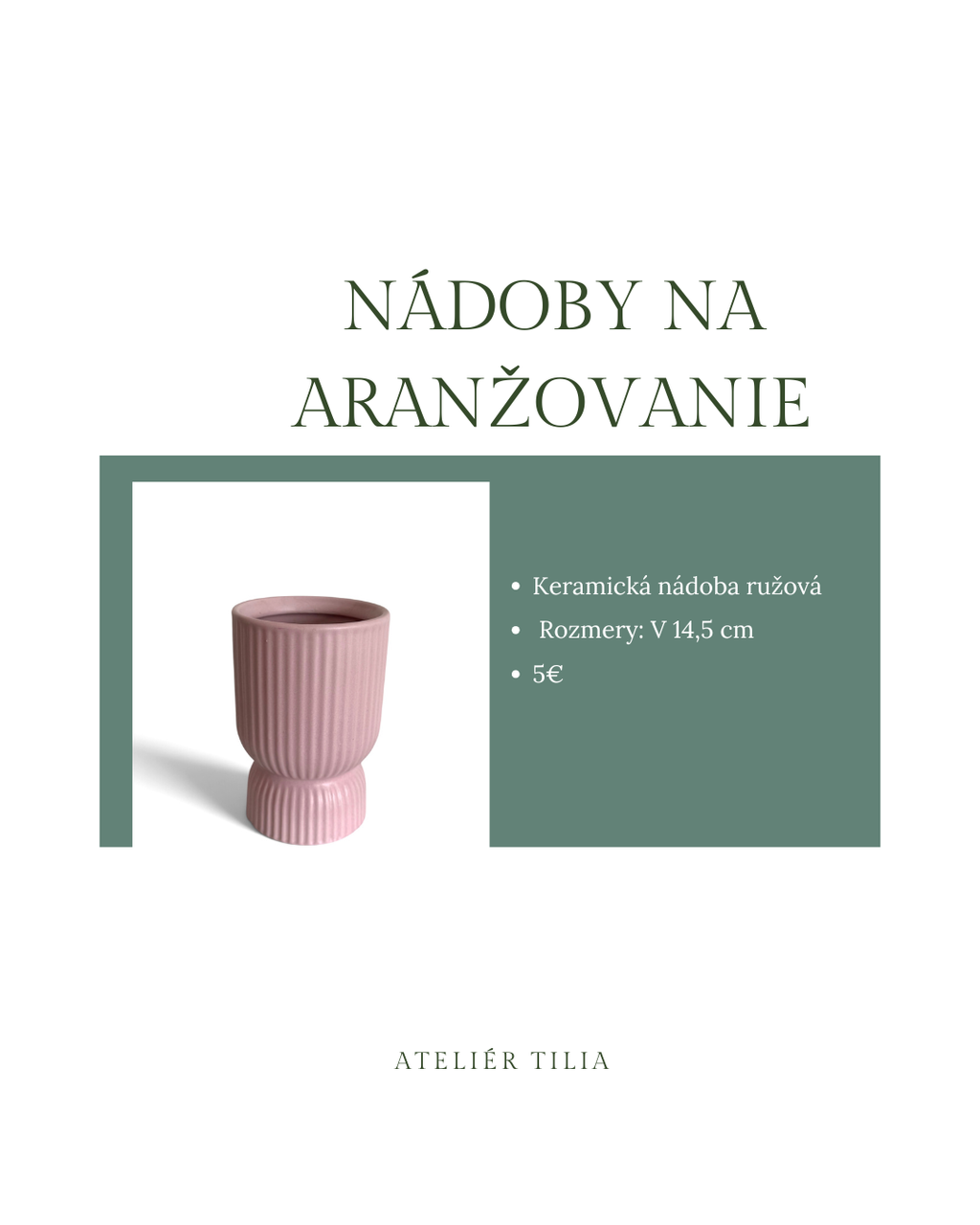 Keramická nádoba ružová