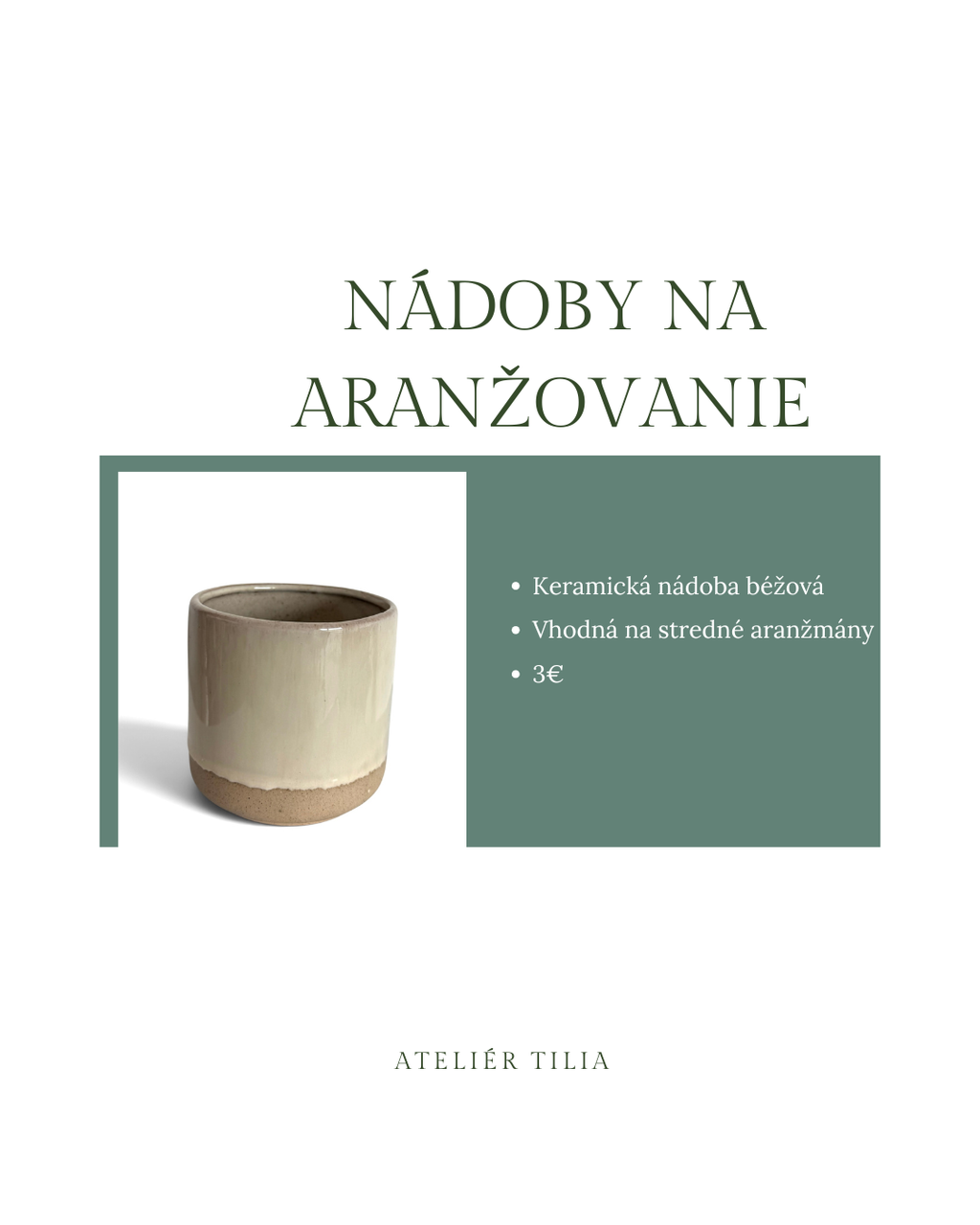 Keramická nádoba béžová