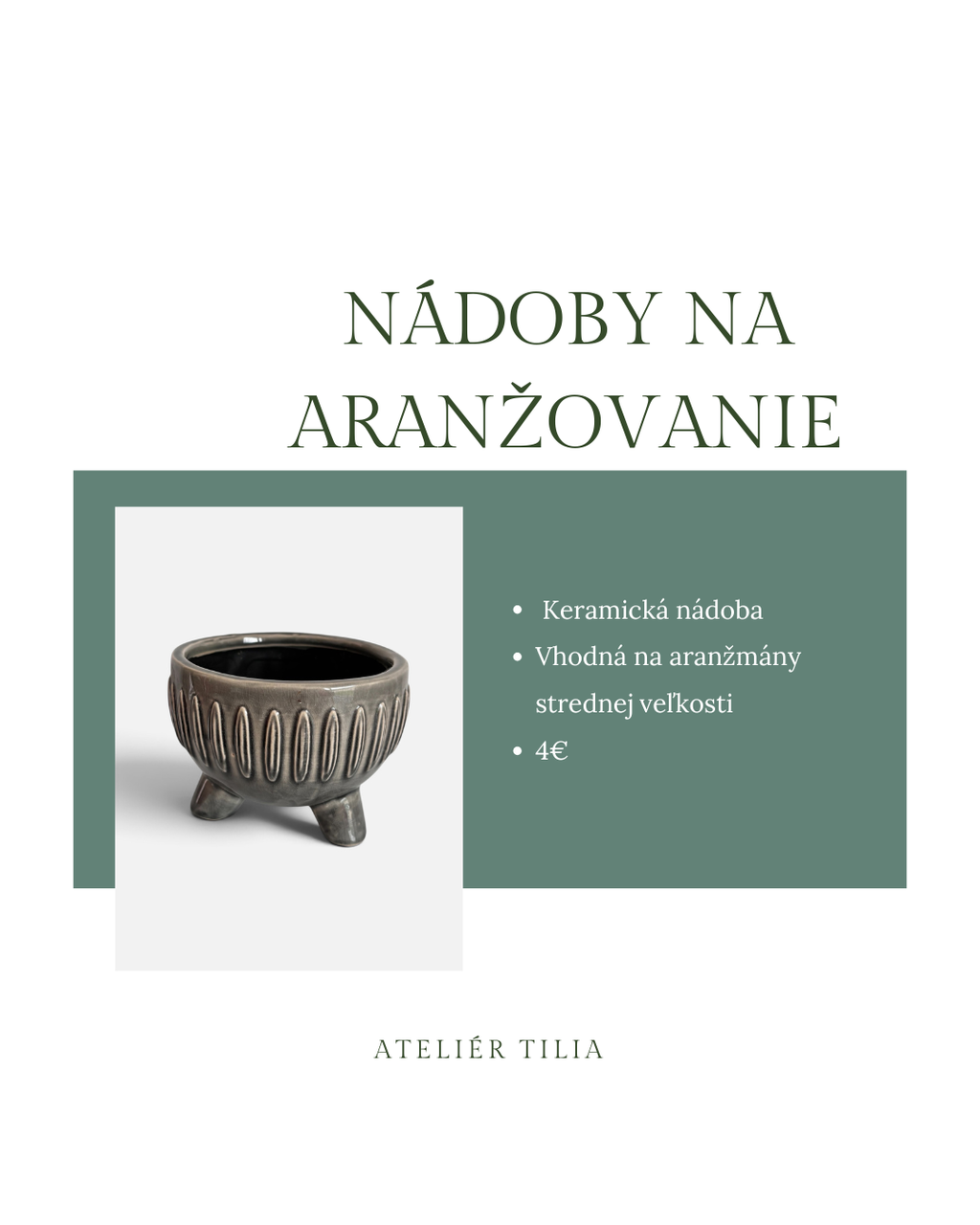 Keramická nádoba šedá
