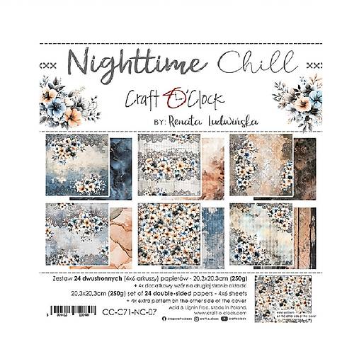 Scrapbook papier Nighttime Chill Craft o Clok  8x8