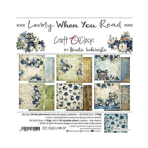 Scrapbook papier Lovely When You Read Craft o Clok  8x8