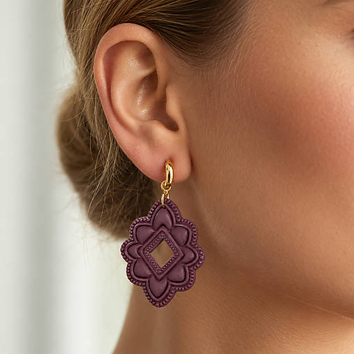 Náušnice - Boho ornamentálne visiace náušnice – Nomadia - 18569730_